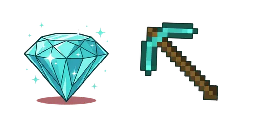 Diamond Pickaxe & Fortune Enchantment Custom Cursor — Minecraft Custom Cursors – Pixel Perfect Cursors for Every Crafter