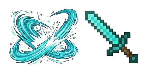 Diamond Sword & Enchantment Glow Custom Cursor — Minecraft Custom Cursors – Pixel Perfect Cursors for Every Crafter