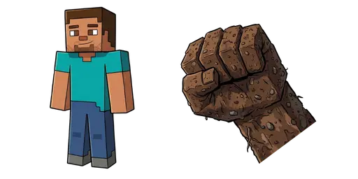 Steve & Wooden Pickaxe Custom Cursor — Minecraft Custom Cursors – Pixel Perfect Cursors for Every Crafter