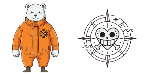 Bepo & Heart Pirates Jolly Roger Custom Cursor — One Piece Cursors – Straw Hat Crew & Grand Line Legends
