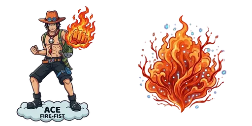 Portgas D. Ace & Mera Mera no Mi Custom Cursor — One Piece Cursors – Straw Hat Crew & Grand Line Legends