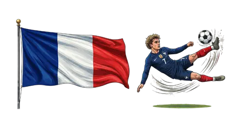 Antoine Griezmann & France National Flag Custom Cursor — Football Stars Custom Cursor Collection – Messi, Ronaldo, Mbappe & More