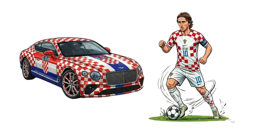 Luka Modric & Bentley Luxury Car Custom Cursor — Football Stars Custom Cursor Collection – Messi, Ronaldo, Mbappe & More