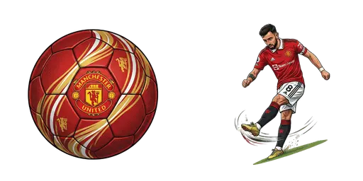 Bruno Fernandes & Manchester United Ball Custom Cursor — Football Stars Custom Cursor Collection – Messi, Ronaldo, Mbappe & More