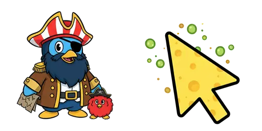 Club Penguin Rockhopper and Stinky Cheese Cursor — Penguin Cursors Collection