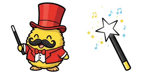 Club Penguin Great Puffle Circus Ringmaster and Wand Cursor — Penguin Cursors Collection