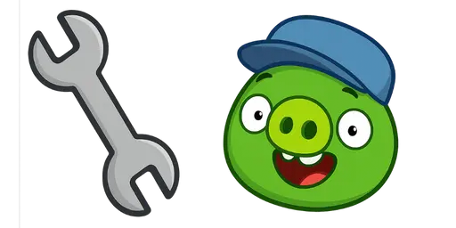 Angry Birds Mechanic Pig Cursor — Angry Birds Cursors Collection