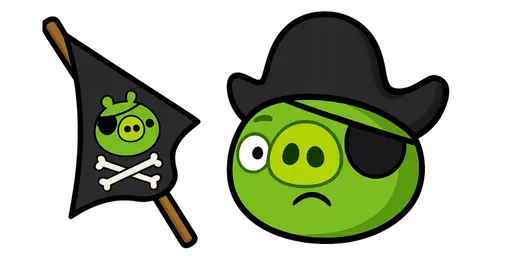 Angry Birds Pirate Pig and Flag Cursor — Angry Birds Cursors Collection