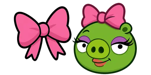 Angry Birds Female Pig and Pink Bow Cursor — Angry Birds Cursors Collection
