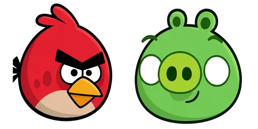 Angry Birds Red and Minion Pig Cursor — Angry Birds Cursors Collection