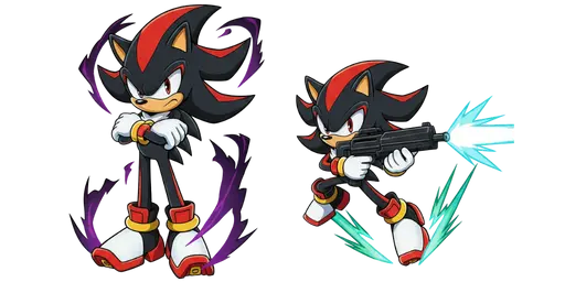 Sonic Shadow the Hedgehog and Rifle Cursor — Sonic Cursors Collection