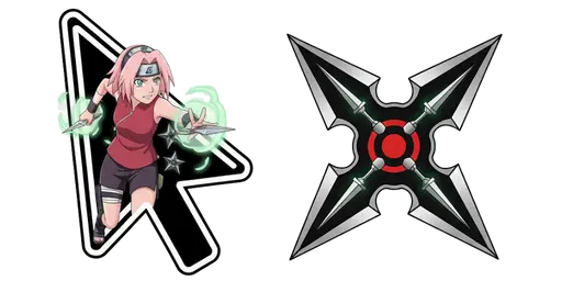 Naruto Sakura Haruno Kunai Shuriken Cursor — Naruto Cursors Collection