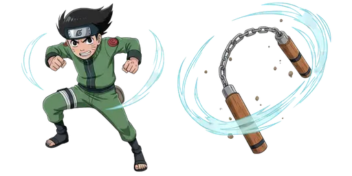 Naruto Rock Lee and Nunchucks Cursor — Naruto Cursors Collection