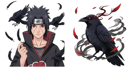 Naruto Itachi Uchiha and Crow Cursor — Naruto Cursors Collection