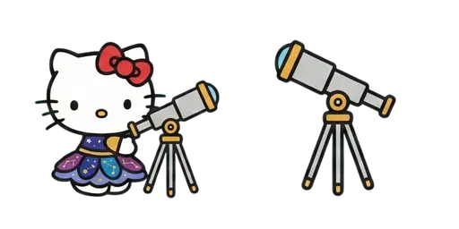 Hello Kitty and Telescope Cursor — Hello Kitty Cursor Pack – Free Cute Mouse Cursors | CoolStyles
