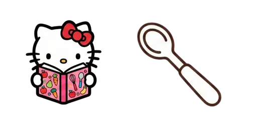 Hello Kitty and Recipe Book Cursor — Hello Kitty Cursor Pack – Free Cute Mouse Cursors | CoolStyles