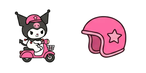 Kuromi Moped Cursor — Kuromi Collection Cursors — Vintage Kawaii Mouse Cursors