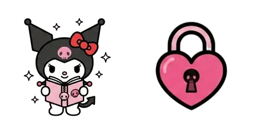 Kuromi Diary & Lock Cursor — Kuromi Collection Cursors — Vintage Kawaii Mouse Cursors