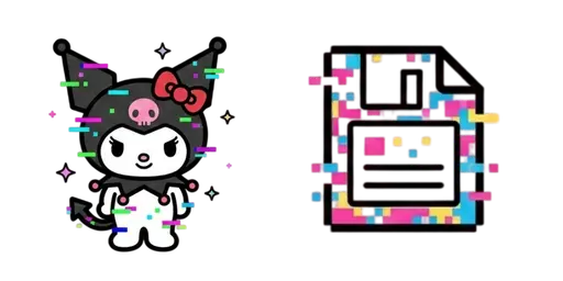 Kuromi Glitch Cursor — Kuromi Collection Cursors — Vintage Kawaii Mouse Cursors