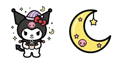 Kuromi Night Owl Cursor — Kuromi Collection Cursors — Vintage Kawaii Mouse Cursors