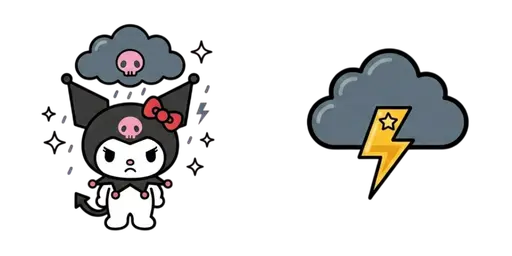 Kuromi Storm Cloud Cursor — Kuromi Collection Cursors — Vintage Kawaii Mouse Cursors