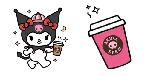 Kuromi Coffee Run Cursor — Kuromi Collection Cursors — Vintage Kawaii Mouse Cursors