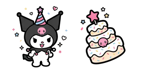 Kuromi Birthday Cursor — Kuromi Collection Cursors — Vintage Kawaii Mouse Cursors