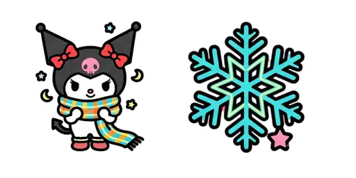 Kuromi Winter Scarf Cursor — Kuromi Collection Cursors — Vintage Kawaii Mouse Cursors
