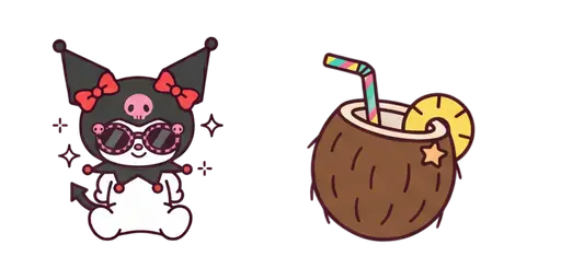 Kuromi Tropical Cursor — Kuromi Collection Cursors — Vintage Kawaii Mouse Cursors