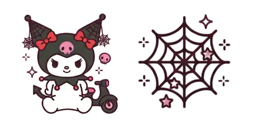 Kuromi and Spiderweb Earrings Cursor — My Melody Universe Cursor Pack – Free Kawaii Mouse Cursors | CoolStyles