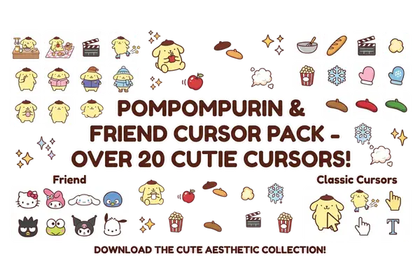 Pompompurin Cursor Pack – Cute Aesthetic Mouse Cursors