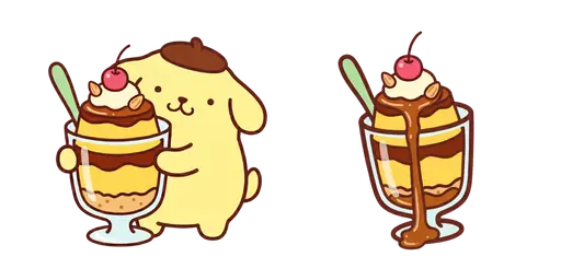 Pompompurin & Pudding Parfait Cursor — Pompompurin Cursor Pack – Cute Aesthetic Mouse Cursors