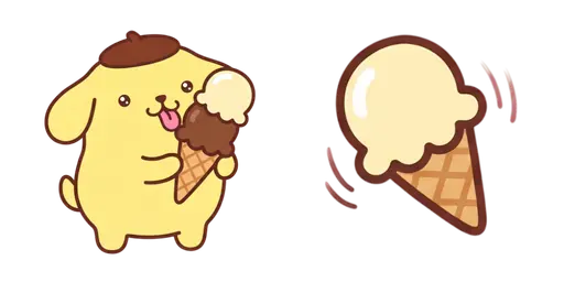 Pompompurin & Ice Cream Cone Cursor — Pompompurin Cursor Pack – Cute Aesthetic Mouse Cursors