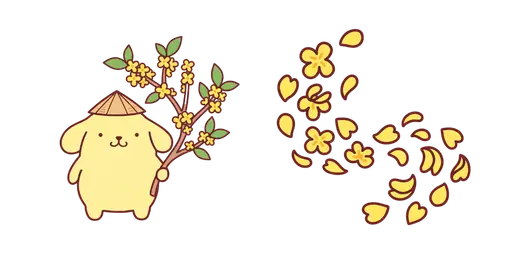 Pompompurin Lunar New Year & Mai Flower Cursor — Pompompurin Cursor Pack – Cute Aesthetic Mouse Cursors