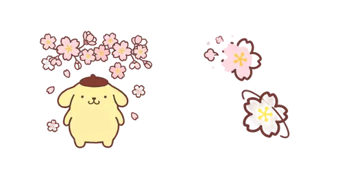 Pompompurin Cherry Blossom Cursor — Pompompurin Cursor Pack – Cute Aesthetic Mouse Cursors