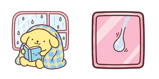 Pompompurin Rainy Day Reading Cursor — Pompompurin Cursor Pack – Cute Aesthetic Mouse Cursors