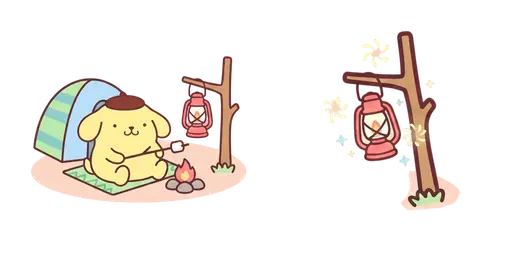 Pompompurin Camping Cursor — Pompompurin Cursor Pack – Cute Aesthetic Mouse Cursors