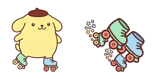 Pompompurin Roller Skating Cursor — Pompompurin Cursor Pack – Cute Aesthetic Mouse Cursors