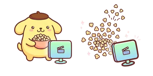 Pompompurin Movie Night Cursor — Pompompurin Cursor Pack – Cute Aesthetic Mouse Cursors