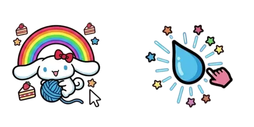 Cinnamoroll & Rainbow After Rain Cursor — Cinnamoroll Cursor Pack – Cute Aesthetic Mouse Cursors