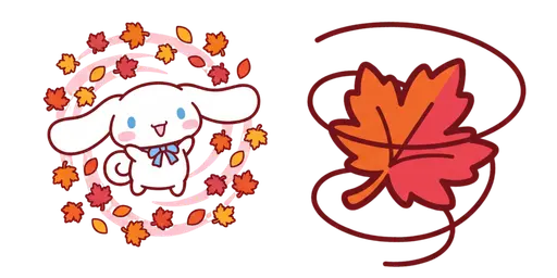 Cinnamoroll & Falling Maple Leaves Cursor — Cinnamoroll Cursor Pack – Cute Aesthetic Mouse Cursors
