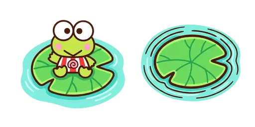 Keroppi Lotus Leaf Float Cursor — Keroppi Cursor Pack – Cute Aesthetic Mouse Cursors