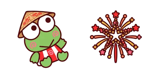 Keroppi Lunar New Year & Mini Fireworks Cursor — Keroppi Cursor Pack – Cute Aesthetic Mouse Cursors
