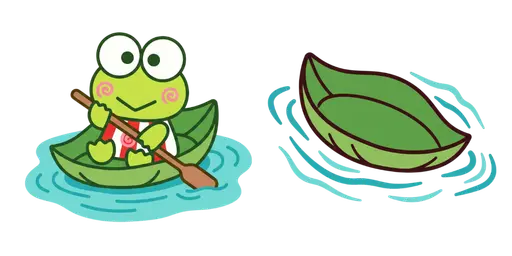 Keroppi Leaf Boat Paddle Cursor — Keroppi Cursor Pack – Cute Aesthetic Mouse Cursors