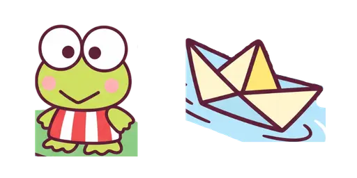 Keroppi Paper Boat Race Cursor — Keroppi Cursor Pack – Cute Aesthetic Mouse Cursors