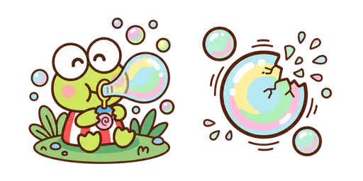 Keroppi Soap Bubbles Cursor — Keroppi Cursor Pack – Cute Aesthetic Mouse Cursors