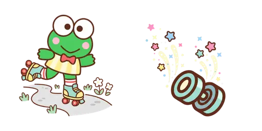 Keroppi Roller Skating Cursor — Keroppi Cursor Pack – Cute Aesthetic Mouse Cursors