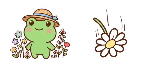 Keroppi Cottagecore Flower Garden Cursor — Keroppi Cursor Pack – Cute Aesthetic Mouse Cursors