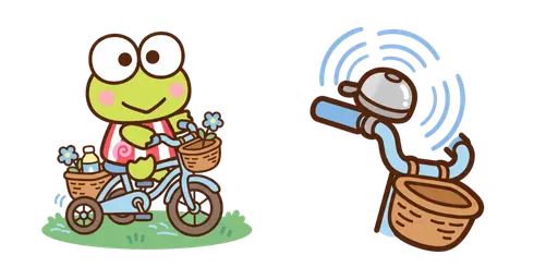 Keroppi Tricycle Ride Cursor — Keroppi Cursor Pack – Cute Aesthetic Mouse Cursors