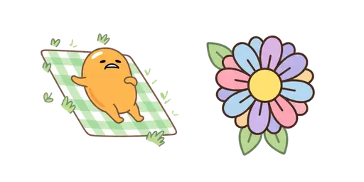 Gudetama Cottagecore Picnic Cursor — Gudetama Cursor Pack – Cute Aesthetic Mouse Cursors